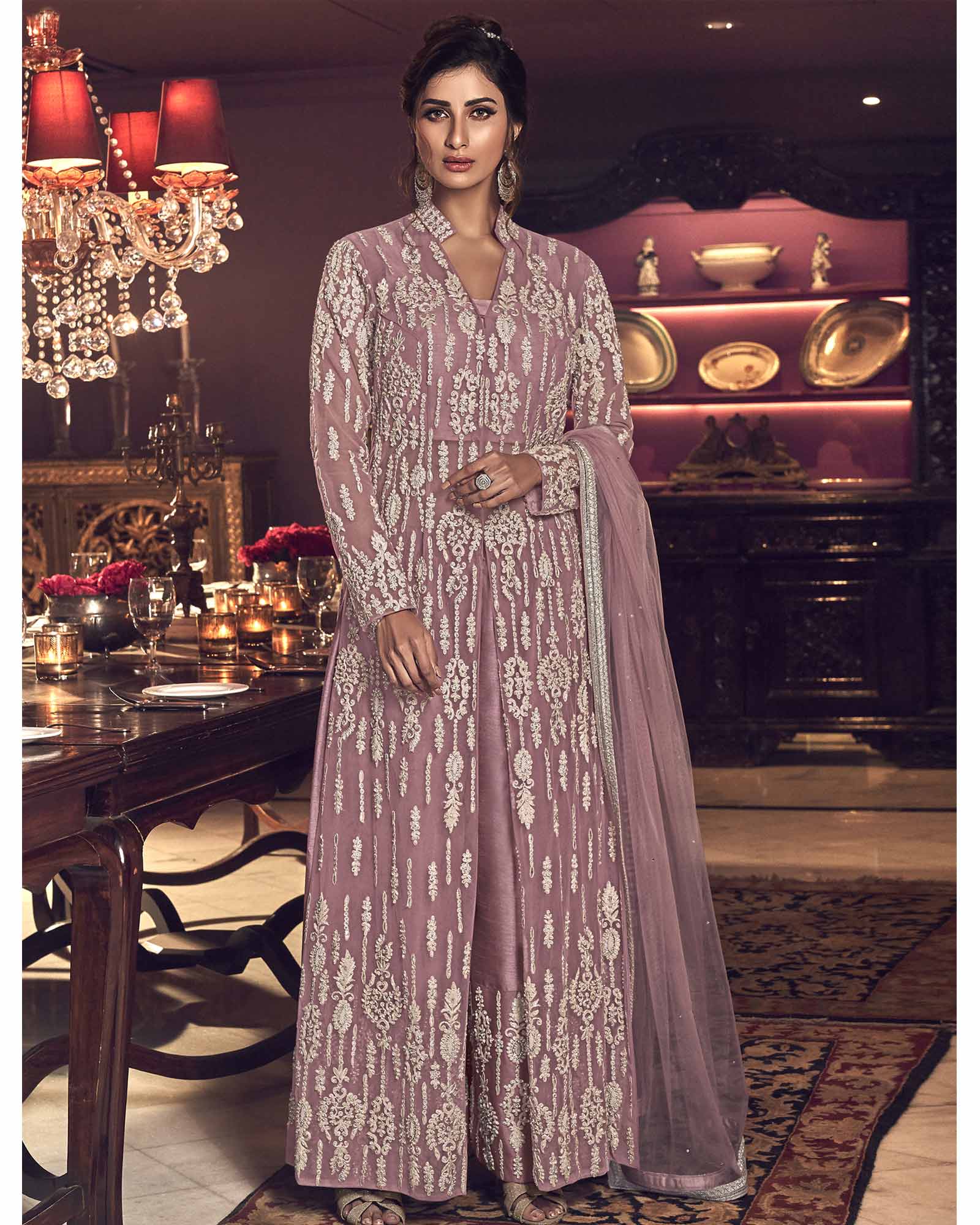 Pink Designer Semi Stitched Salwar Suit with Dupatta