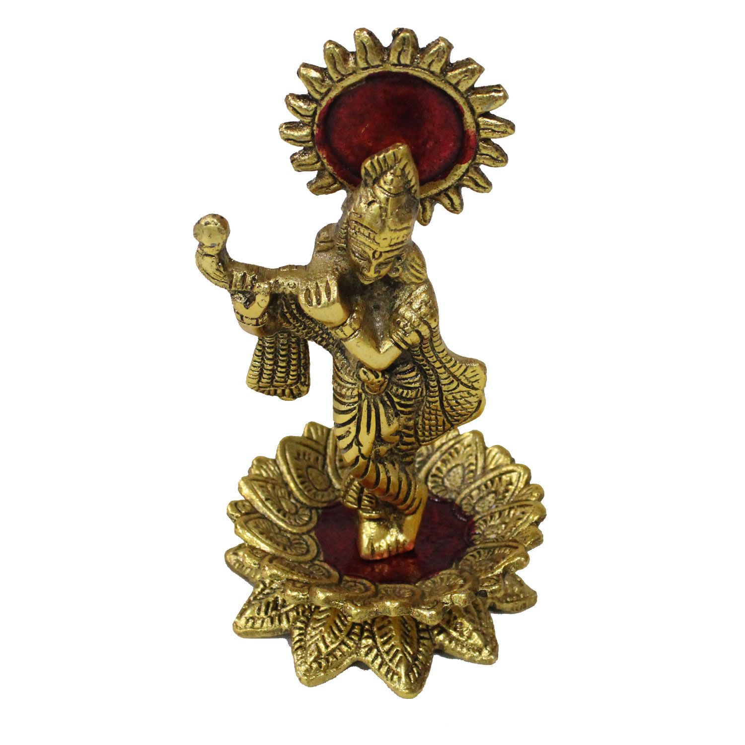 Metal Gold Krishna on Lotus