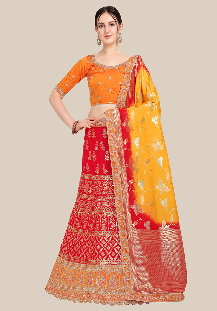 Buy Rang By Manjula Soni Magenta Lehenga Choli Dupatta Set with Chevron  Embroidery | Magenta Color Women | AJIO LUXE