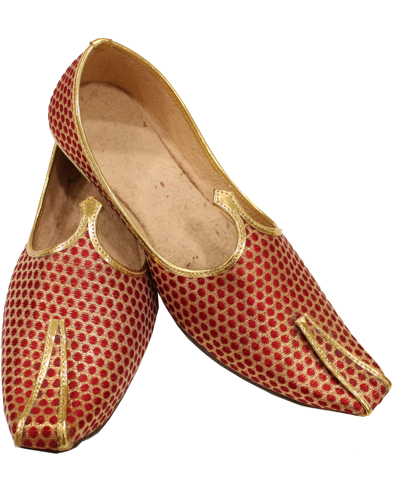 Alluring Maroon and golden printed Mojri - MJ031
