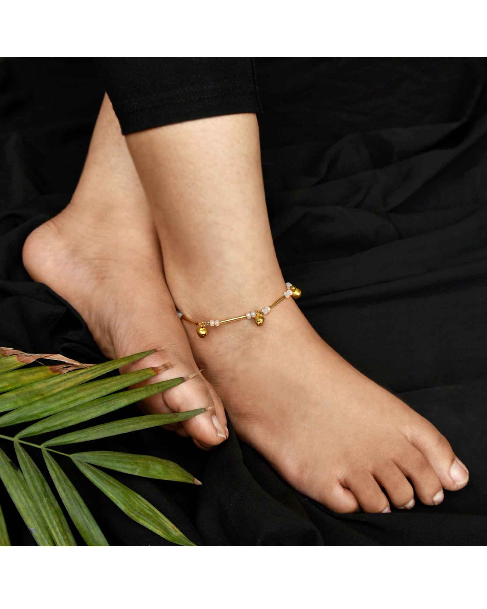 Golden Glass Tube Anklet