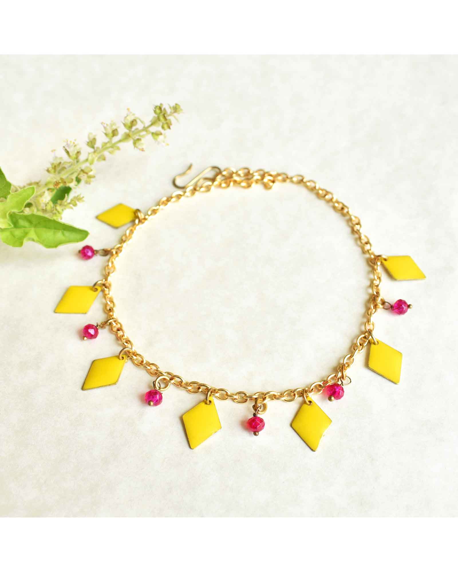 Chunky Chain Yellow Anklet