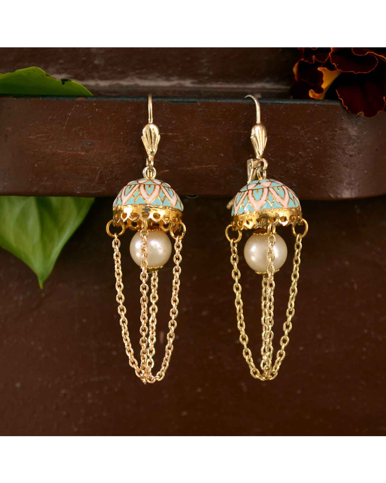 Moon under the Jhumki Earrings