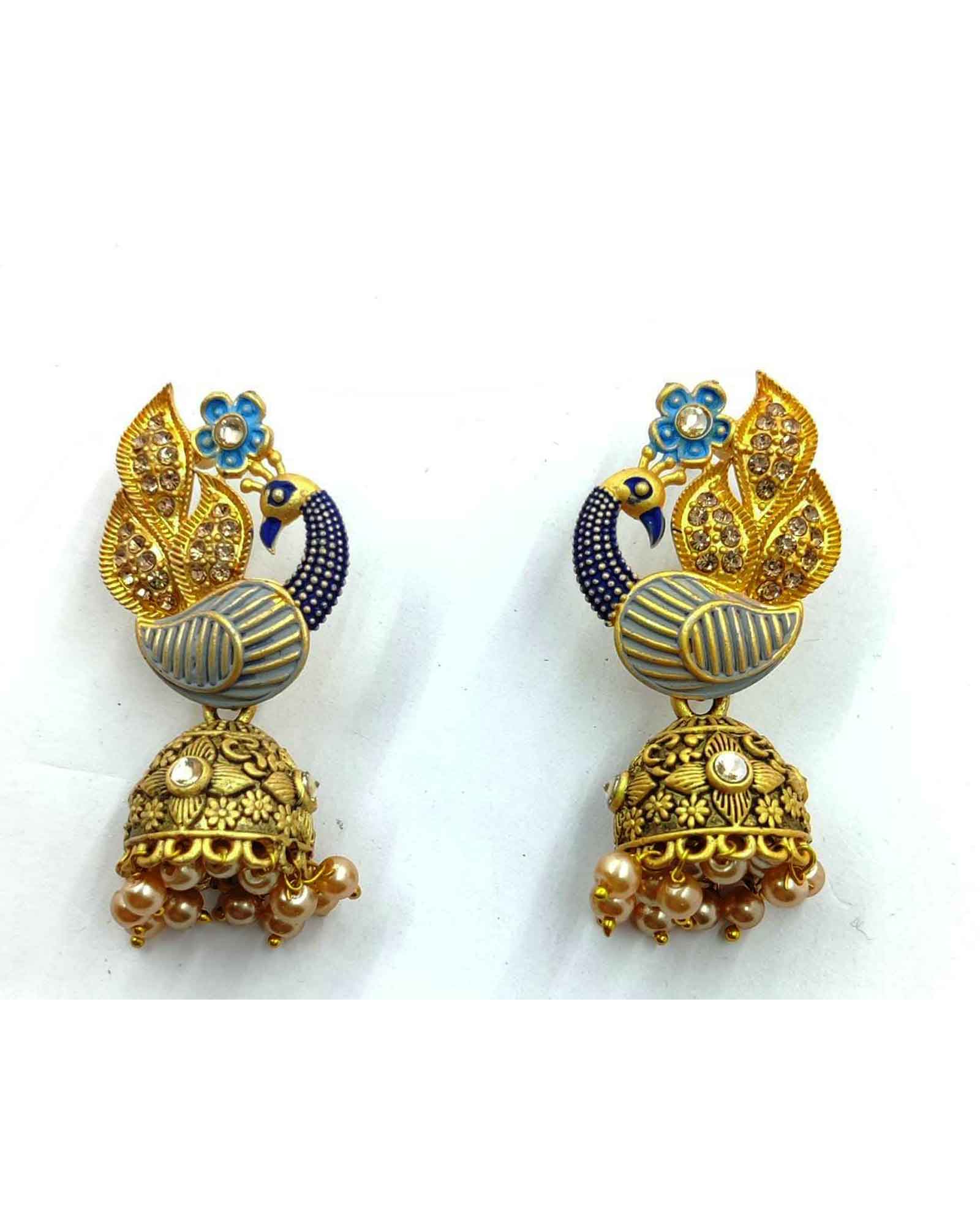 Peacock Design jhumki Earrings