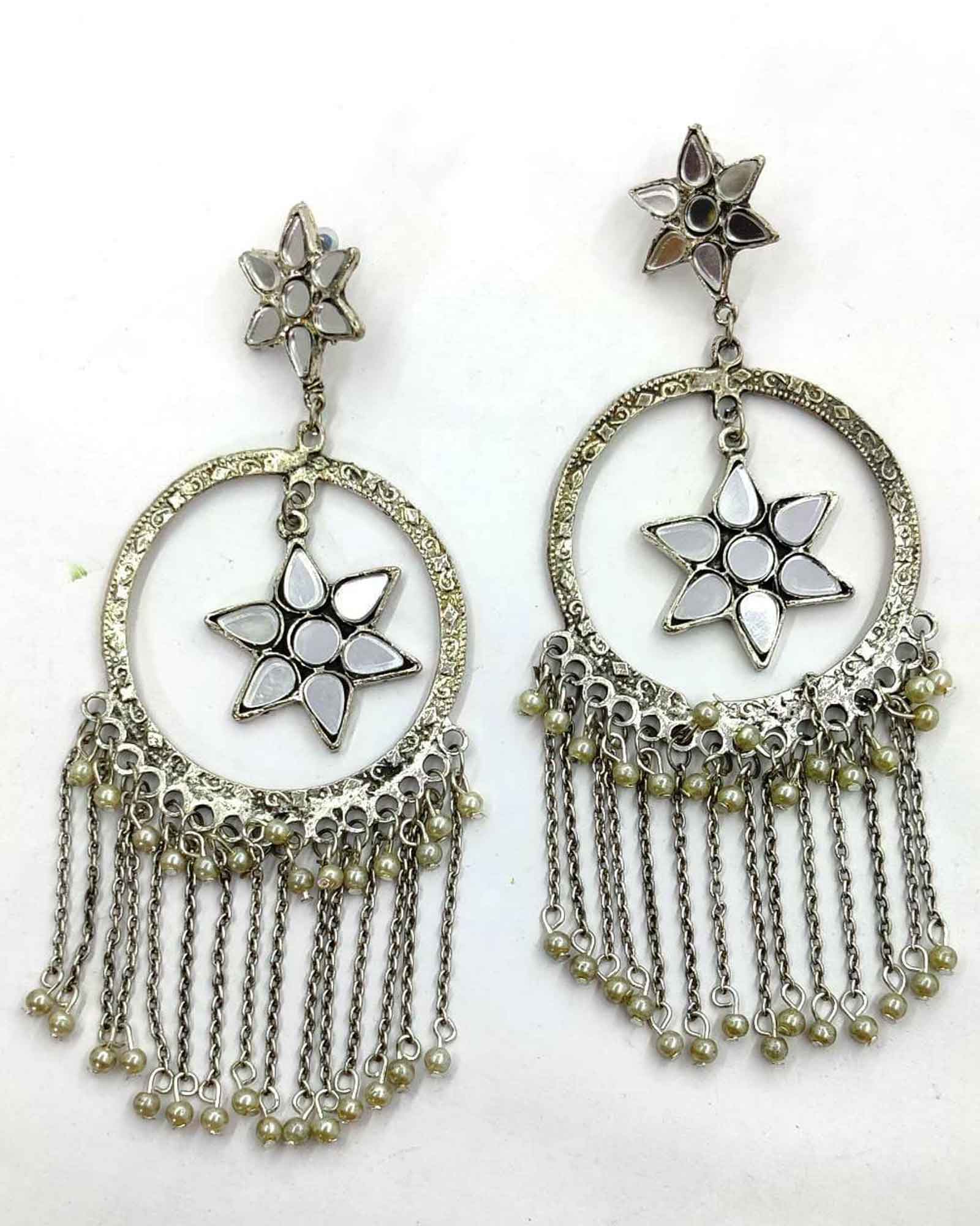 Buy Teejh Ethnic Niharika Silver Oxidized Jhumki Earrings Online At Best  Price @ Tata CLiQ