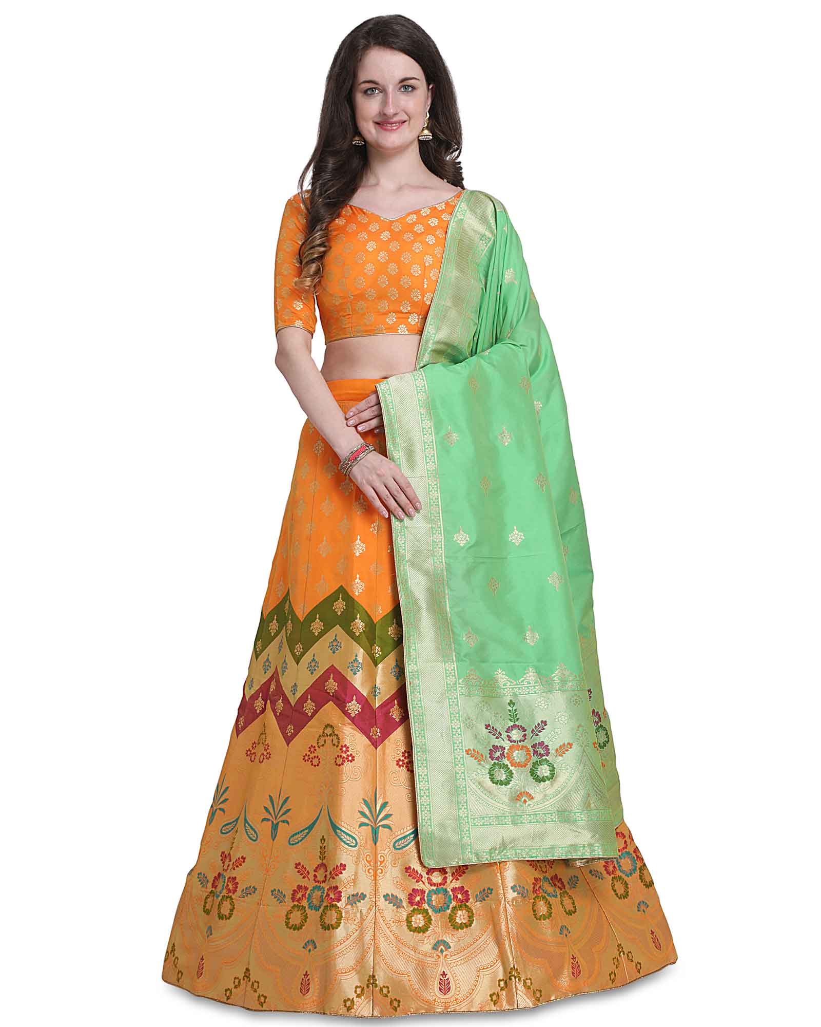 Buy SCAKHI Maroon Embellished Silk Lehenga Choli Set With Dupatta for  Women's Online @ Tata CLiQ