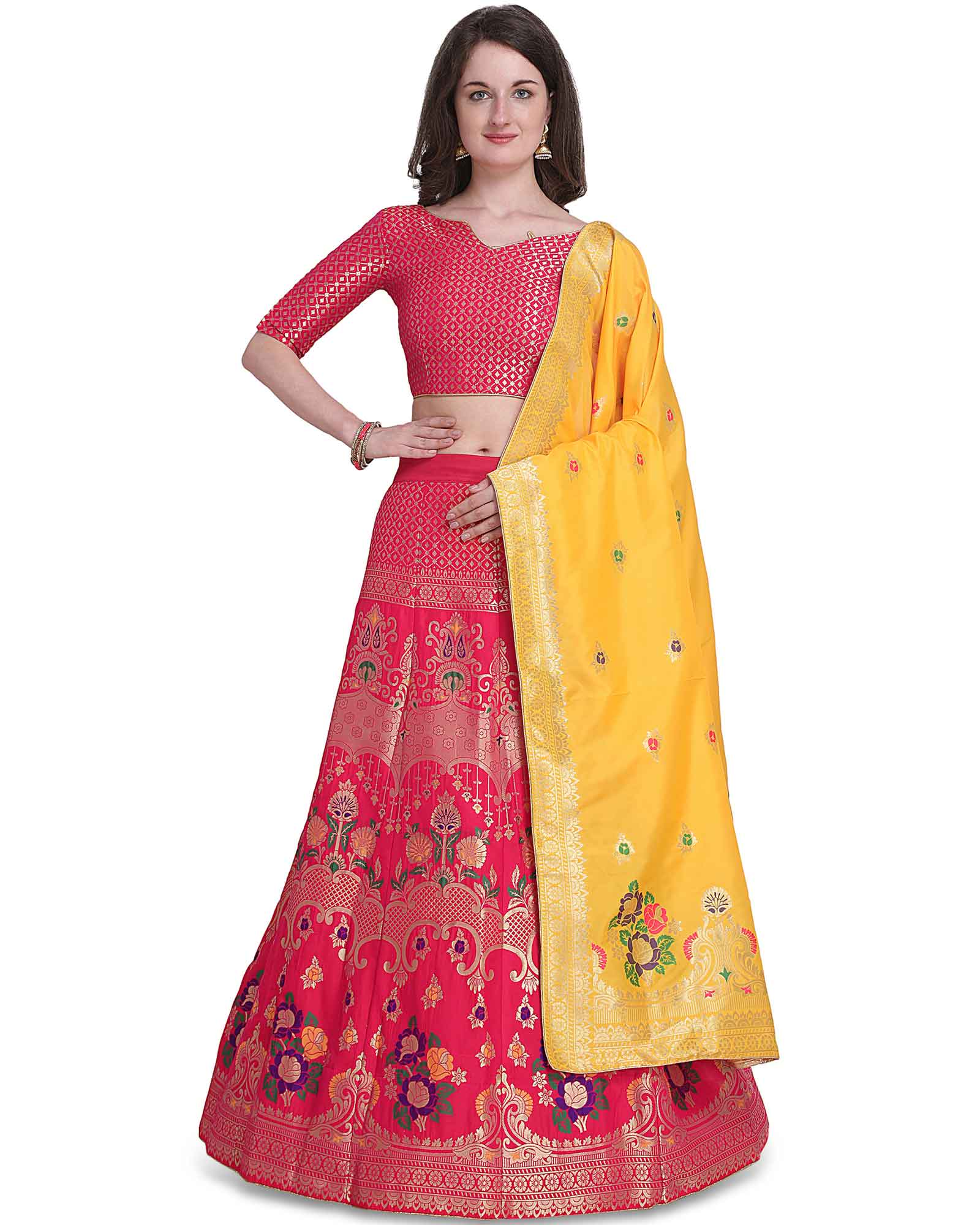 Buy Orange Multi Coloured Lehenga Choli In USA, UK, Canada, Australia,  Newzeland online