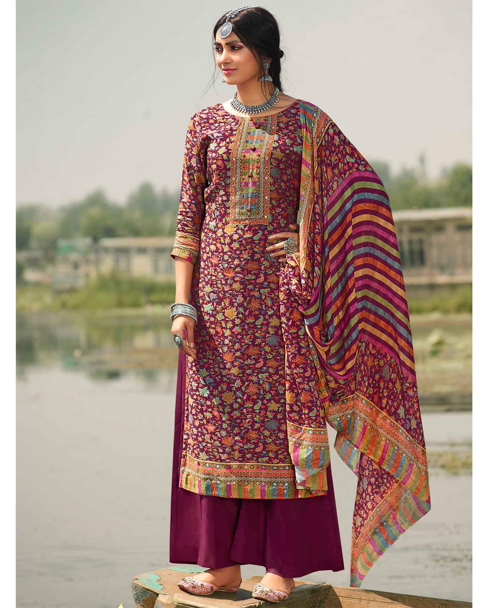 Buy Black Patola Print Dress Material Online- Lovely Wedding Mall