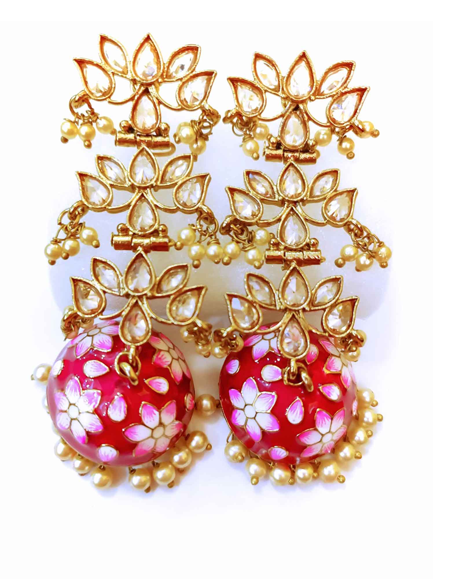 Traditional Pearl Jhumka Earrings for Bride