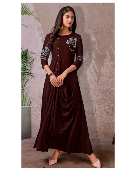 Buy Brown Kurta Suit Sets for Women by Zinzraa Online | Ajio.com