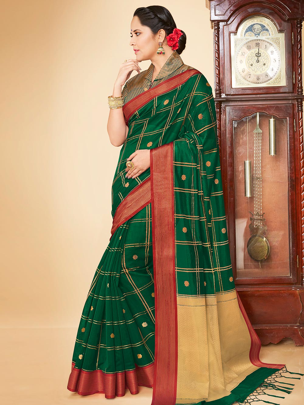 Green Banarasi Silk Jacquard Saree