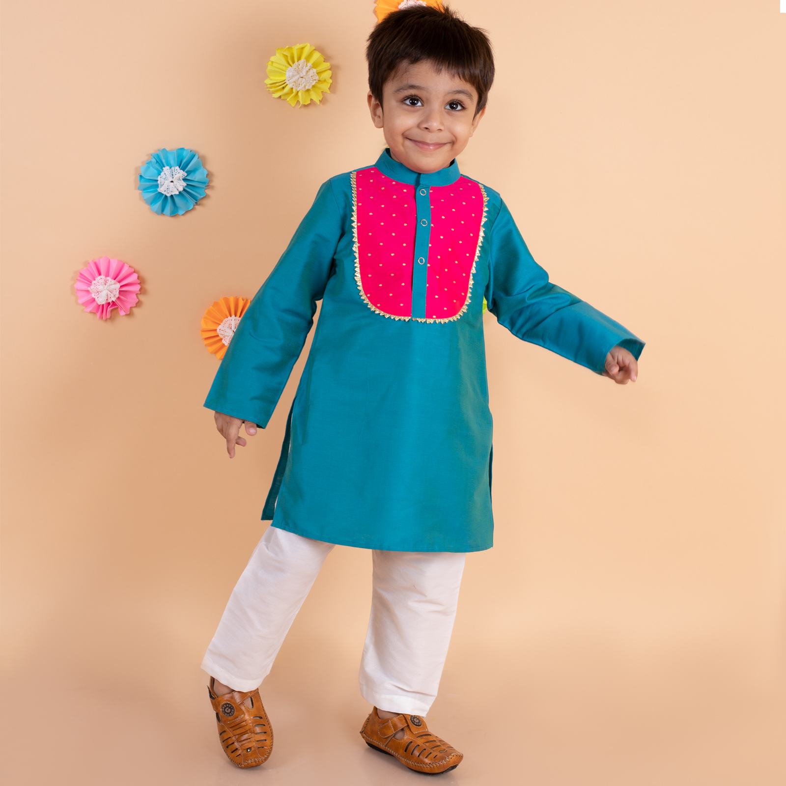 Blue Kurta With White Pajama 