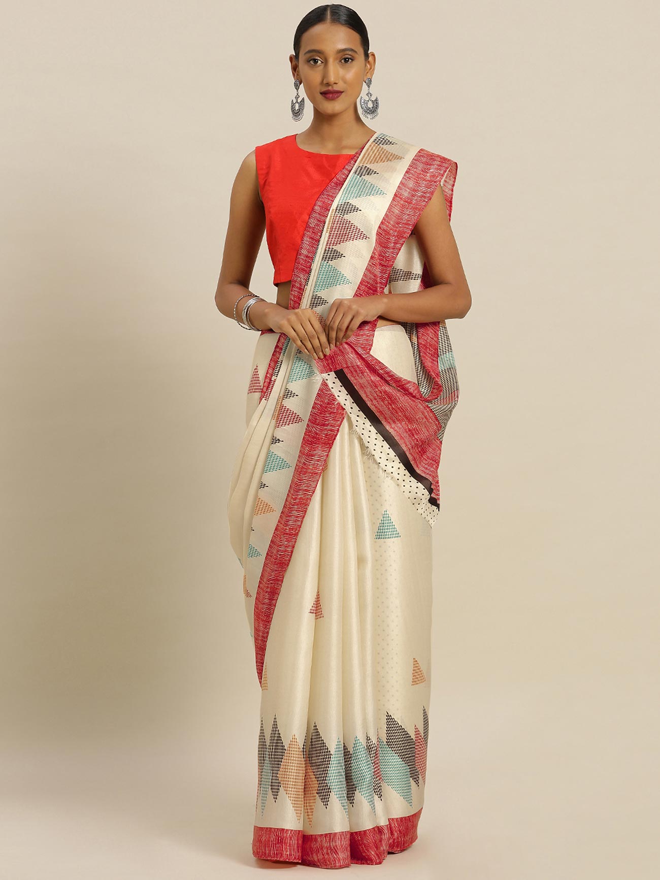 Buy Soft Wheat Cream Pure Plain Cotton Linen Saree-UNM72831 Online at  Unnatisilks.com|UNM72831