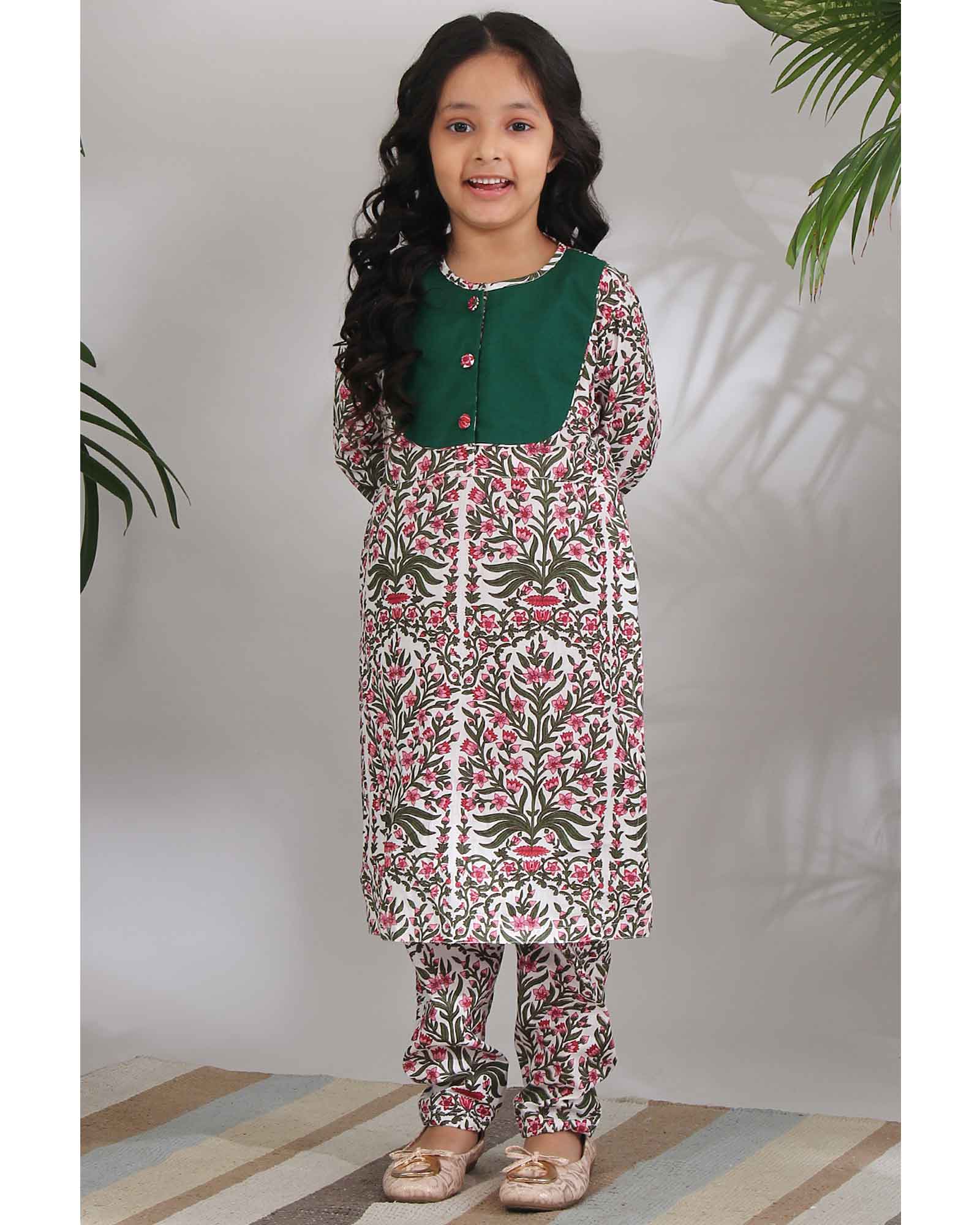 White Mughal Kurta Set