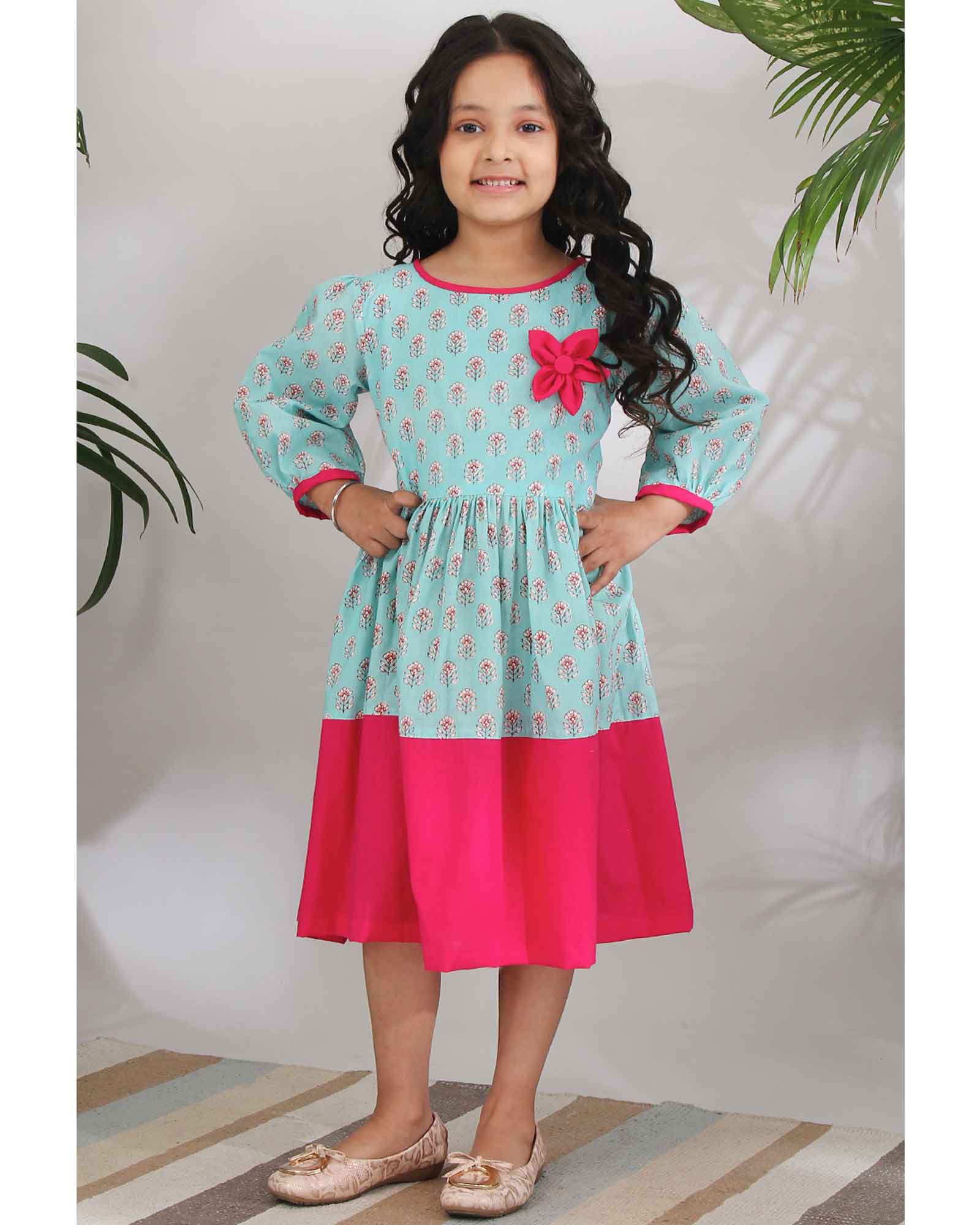 Chinar Pink Phool Dress