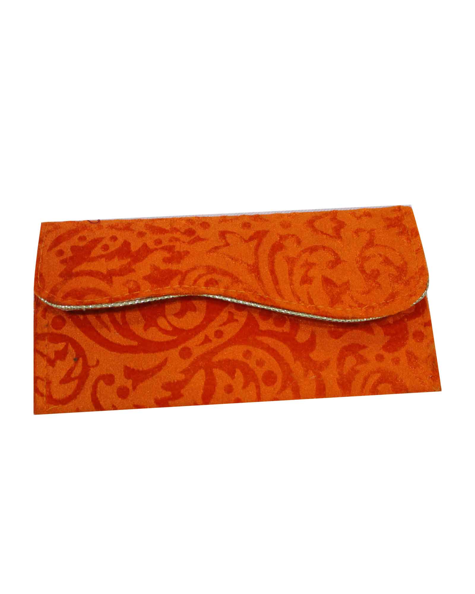 Pack of 5 Orange Velvet Matrial Money Envelop