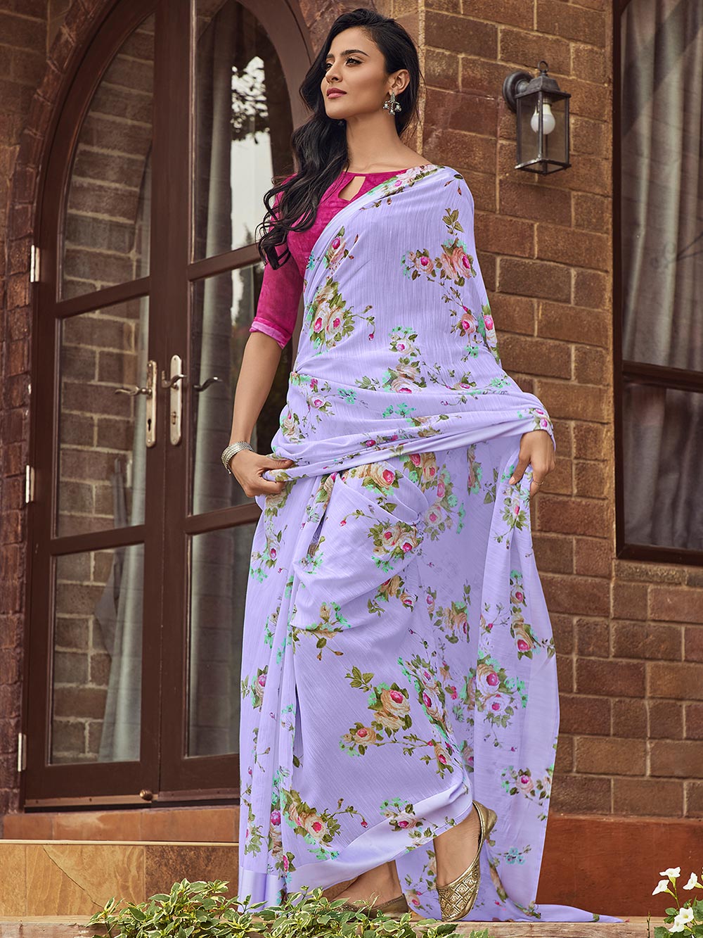 Krisha Floral Saree – Ekana Label