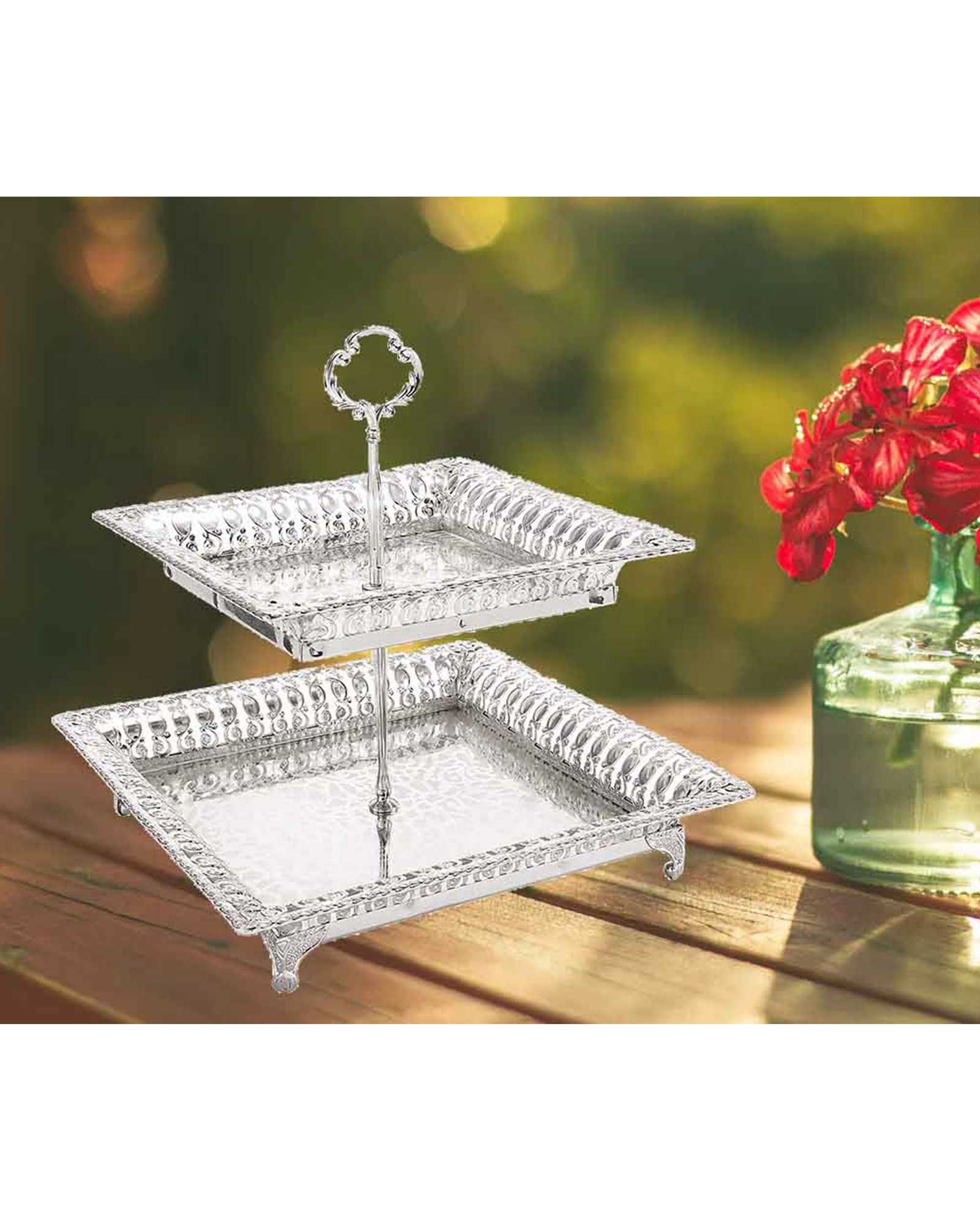 2 Tier Square Platter