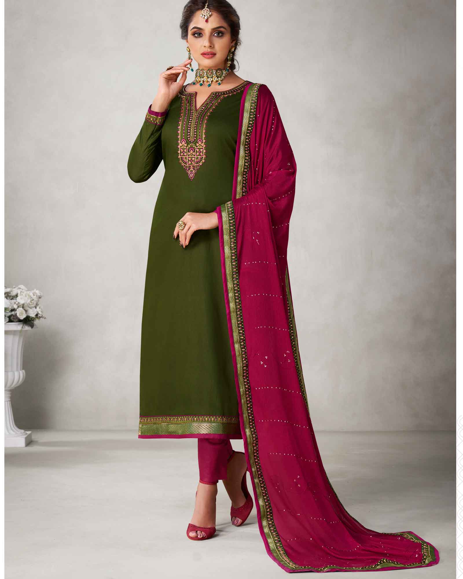 Exclusive Unstitched Dress Material Embroidery Work click here for buy  :http://goo.gl/yjXbB4 only R… | Indian clothes online, Online dress  shopping, Dress materials