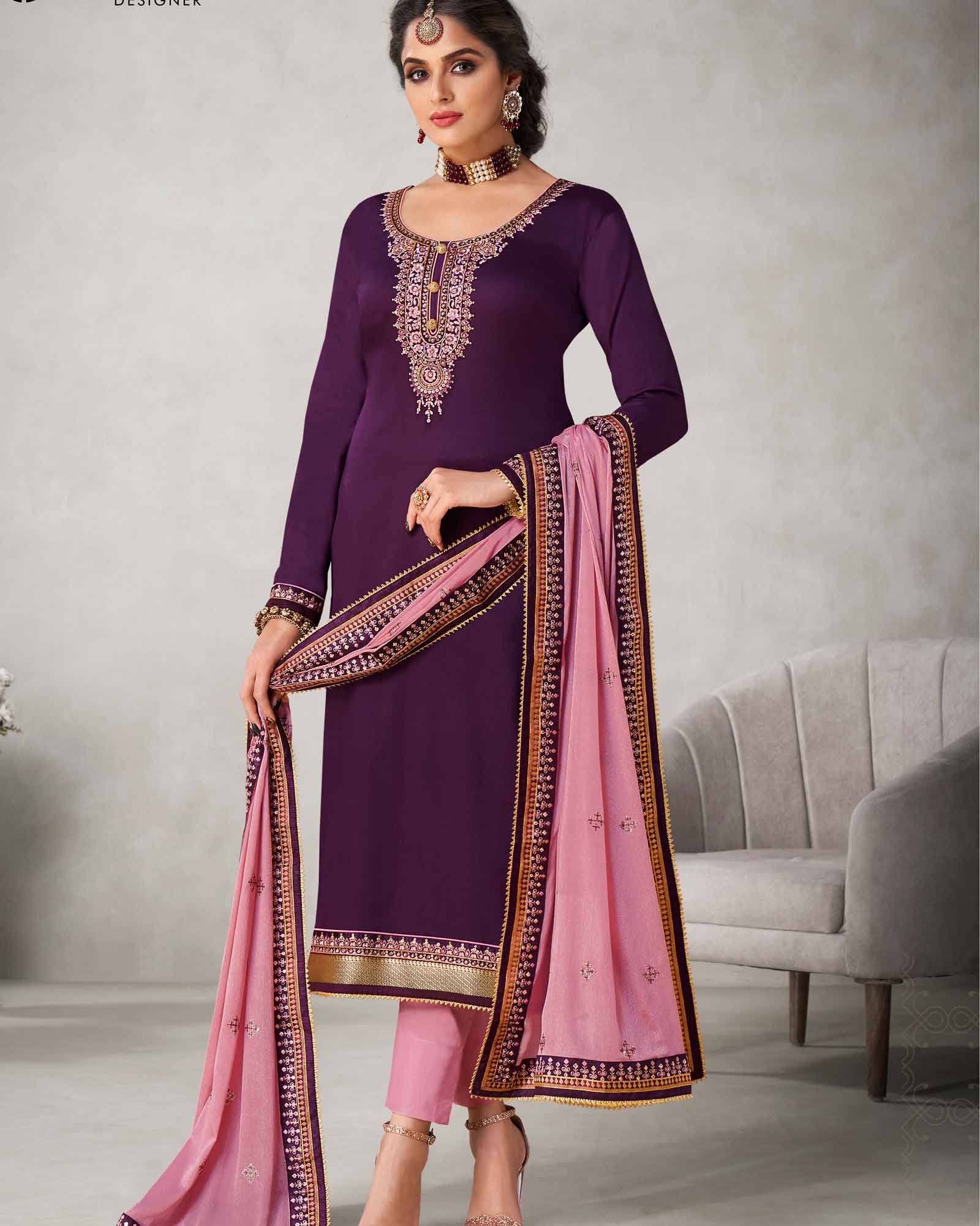 Buy Wonderful WS423 Ombre Pink Purple Dress Online | Kessa