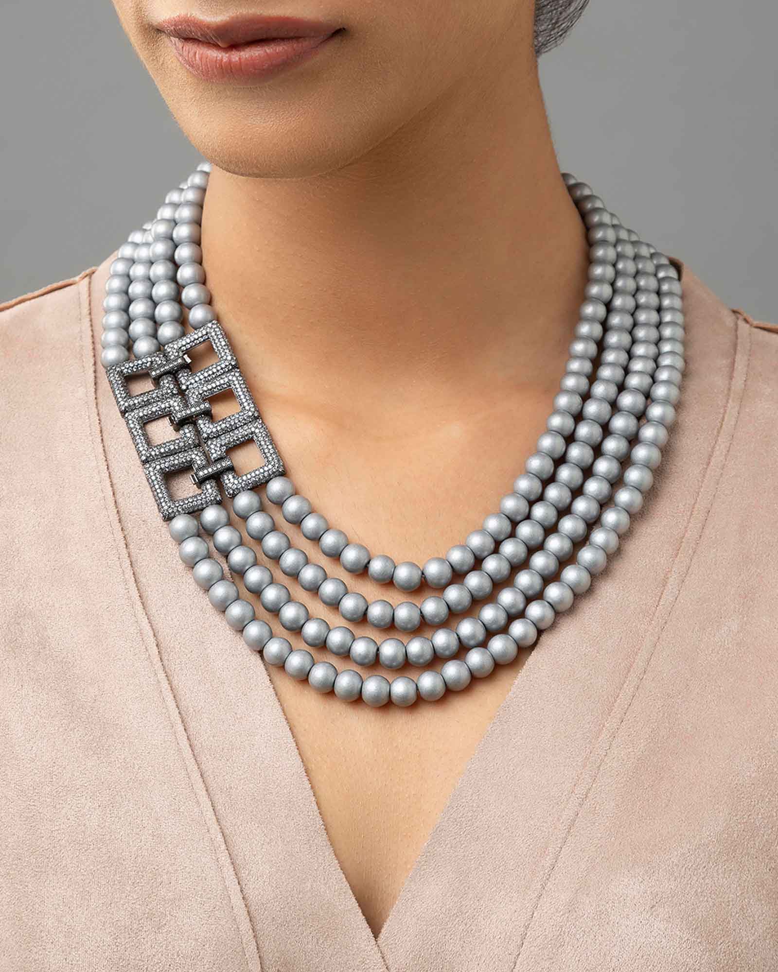 Grey Multi Layered Shell Pearls