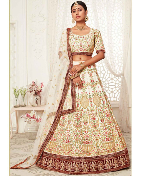 The White Bride By Alizeh Designer Lehenga Choli at Rs 6230 in Surat | ID:  23276043162