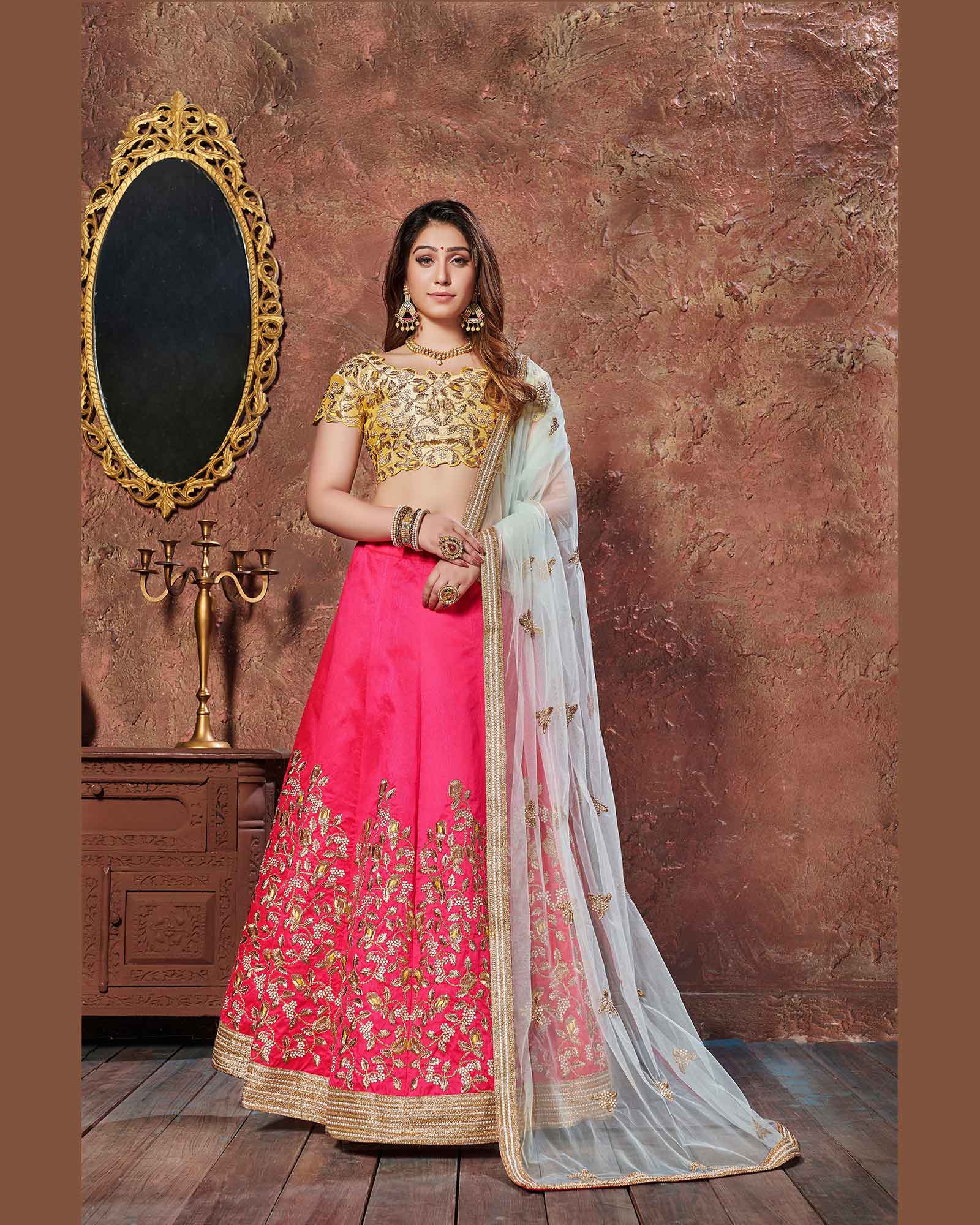 Buy online Women Pink Semi-stitched Lehenga Choli With Dupatta from ethnic  wear for Women by Anara for ₹719 at 84% off | 2024 Limeroad.com