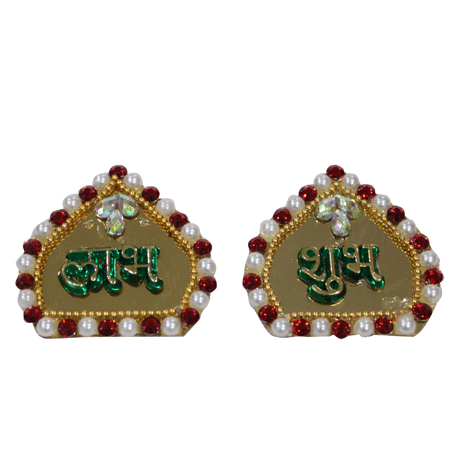 Acrelic Golden Color Diamond with Beads Labh Shubh