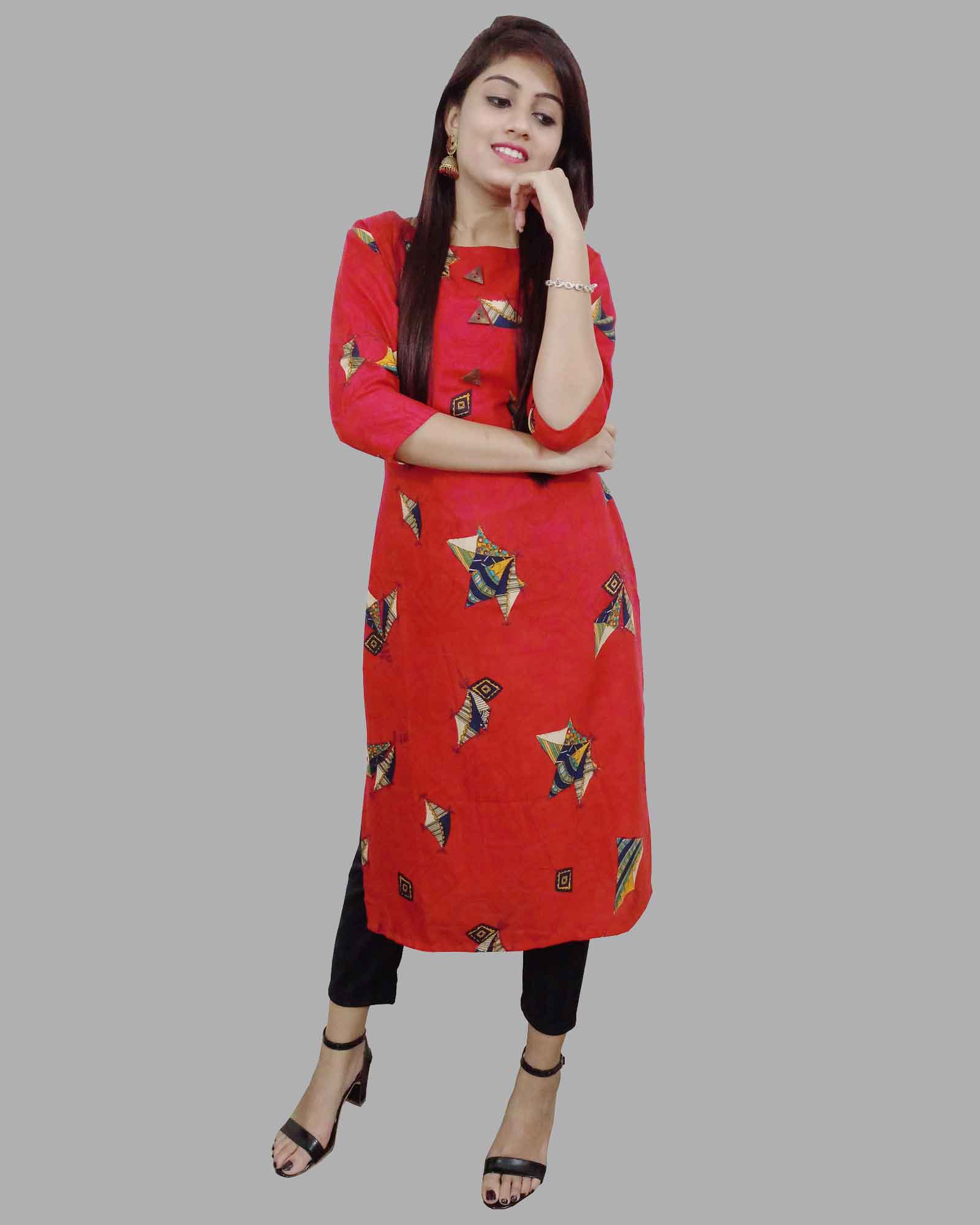 Red Casual Kurti