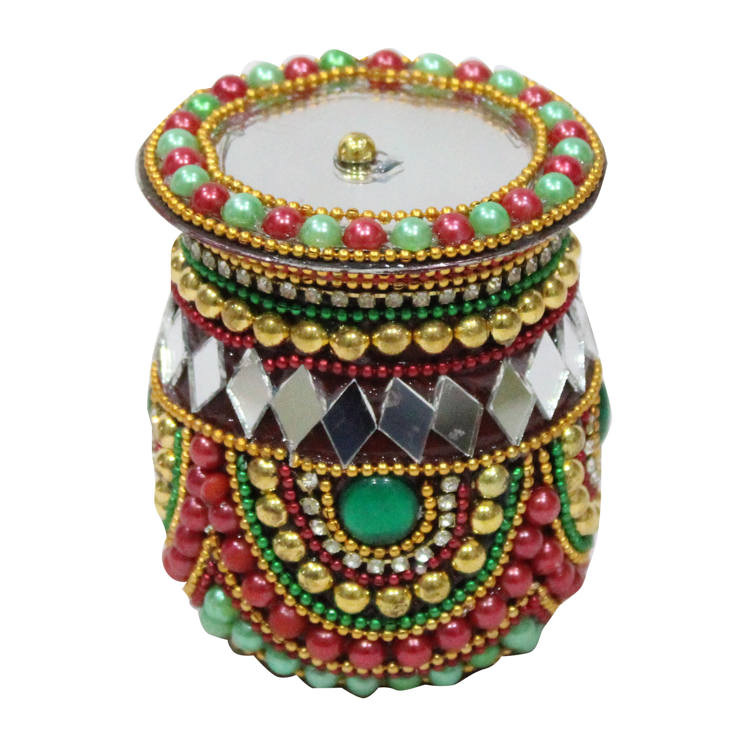 Multi Color Beads & Diamond With Mirror Work Steel Tabudi