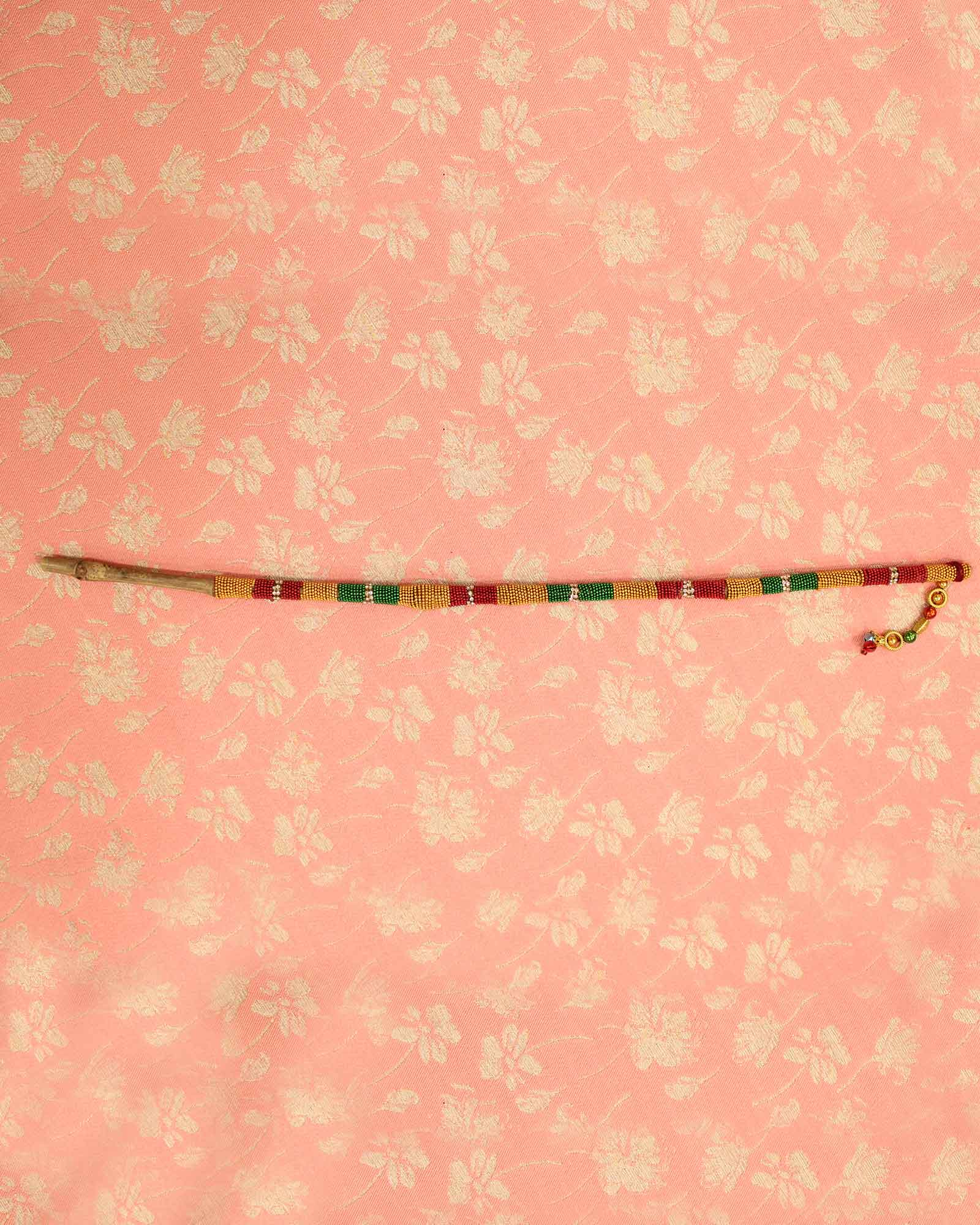 Multi Color Bead Work Wooden Stick