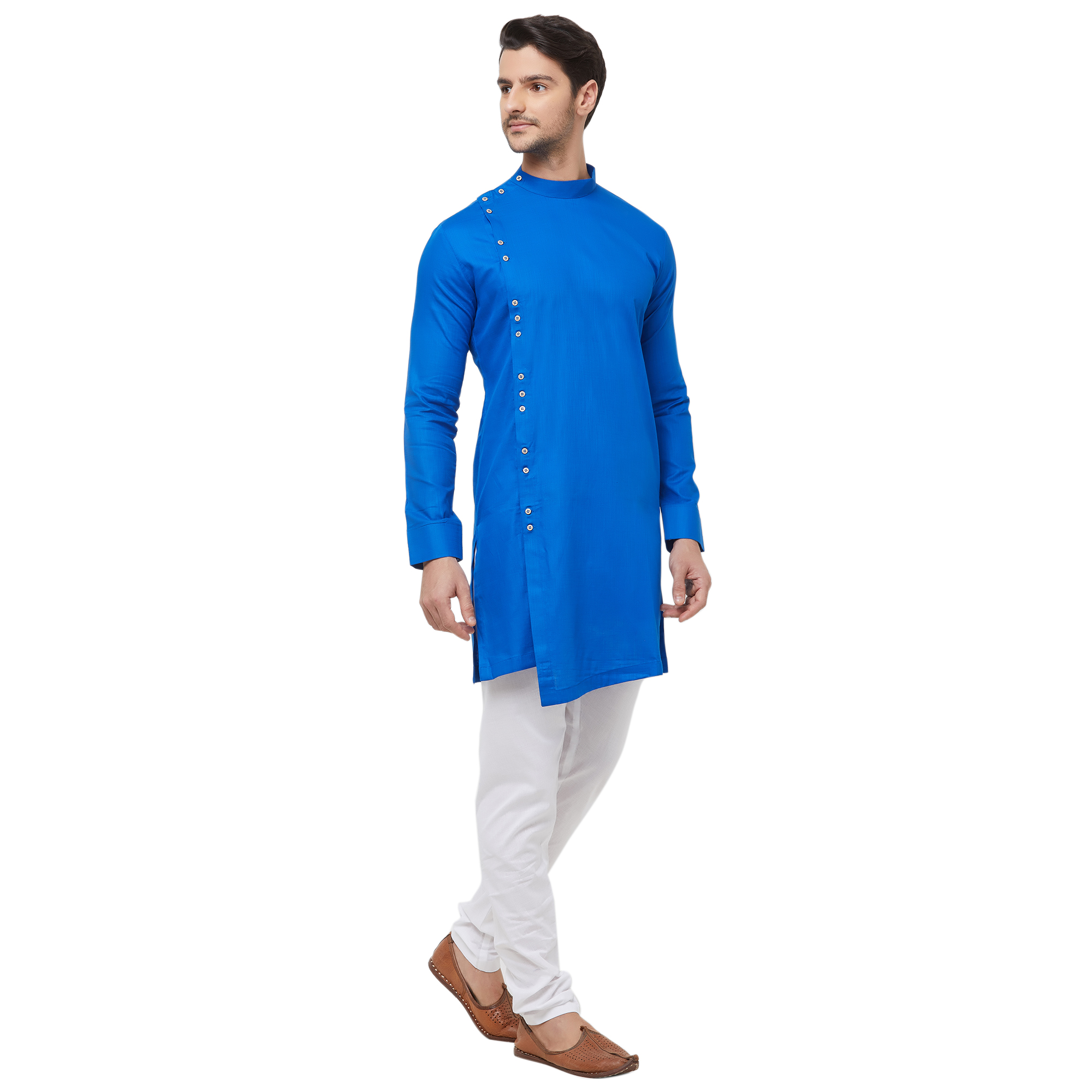 Blue Texture Cotton Kurta Set - ND24007