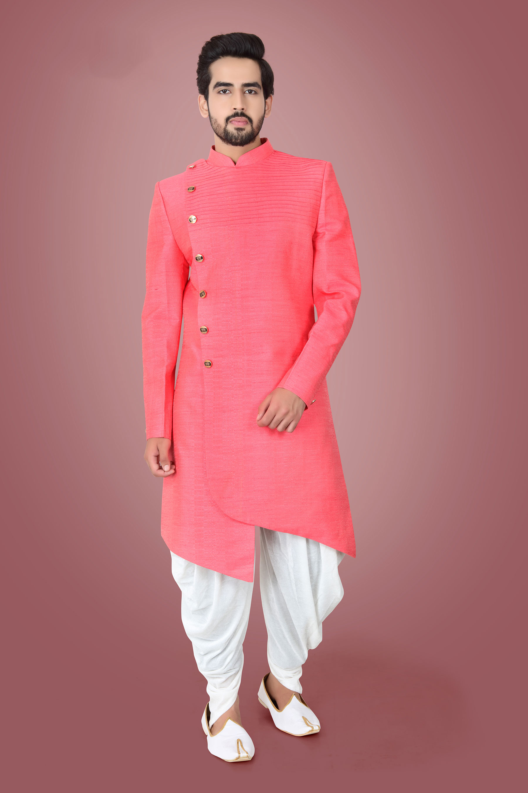 Baby Pink Indo Western Dress With Hand Embroidery | Singhania's Wardrobe