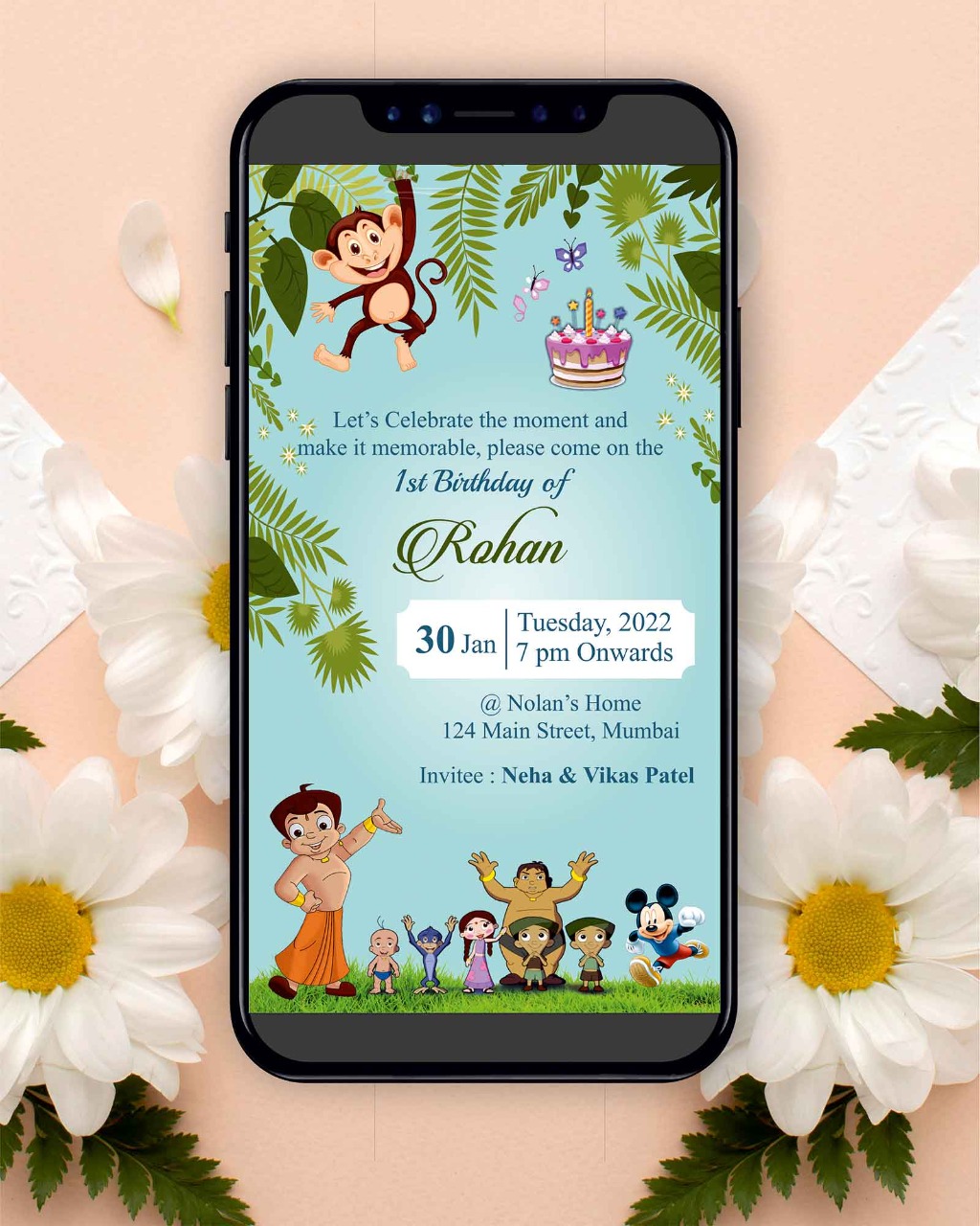 Cartoon Theme Birthday E-Card