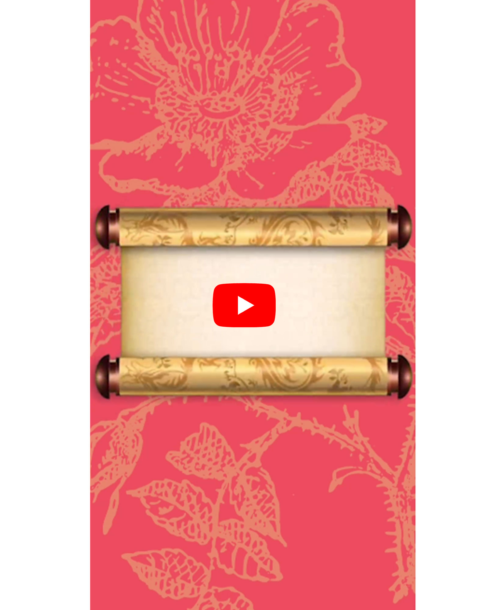 Floral Theme Traditional Scroll Wedding Invitation Video