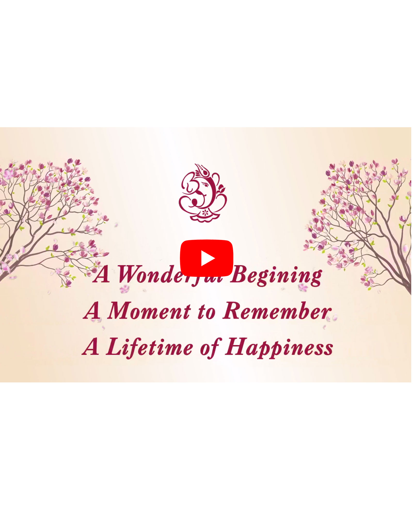 Horizontal Pink Flower Shower Theme Wedding E-Invitation Video  