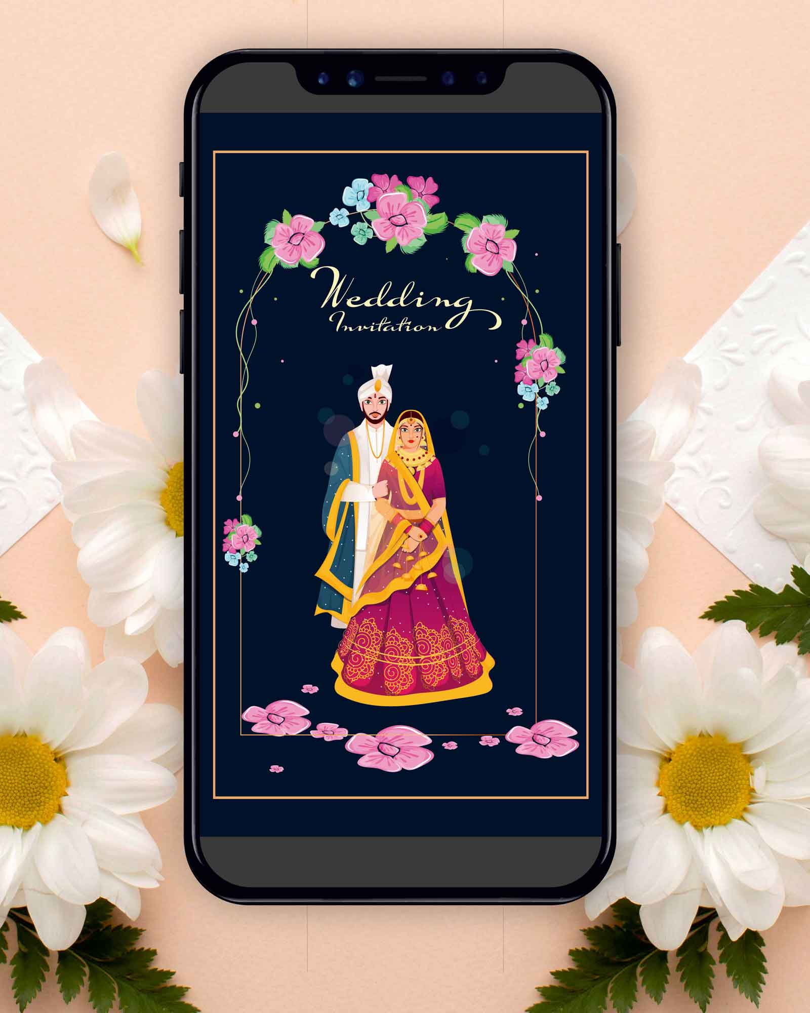 PDF Beautiful Floral Theme Wedding E-Invite 