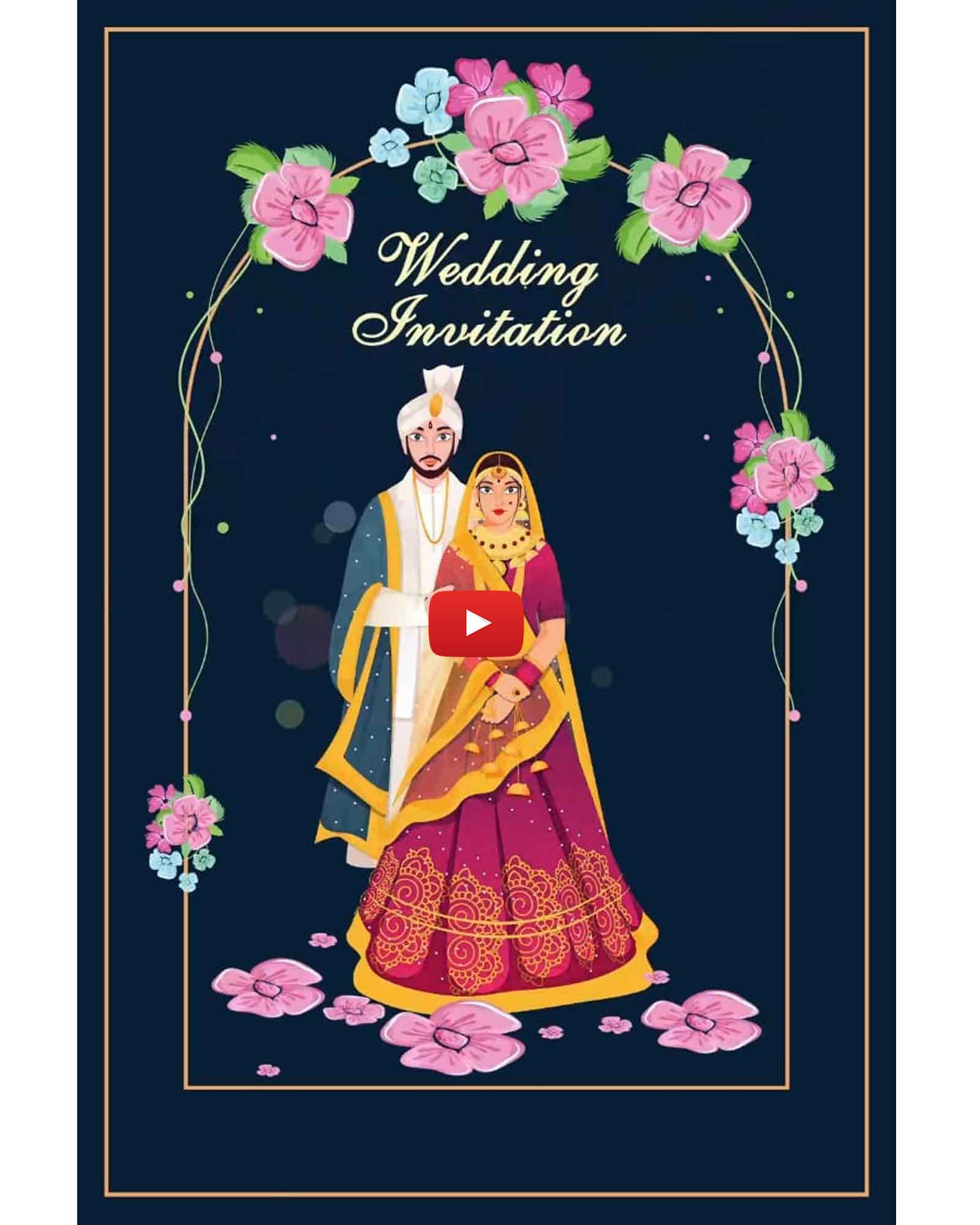 Floral wedding invitation video 