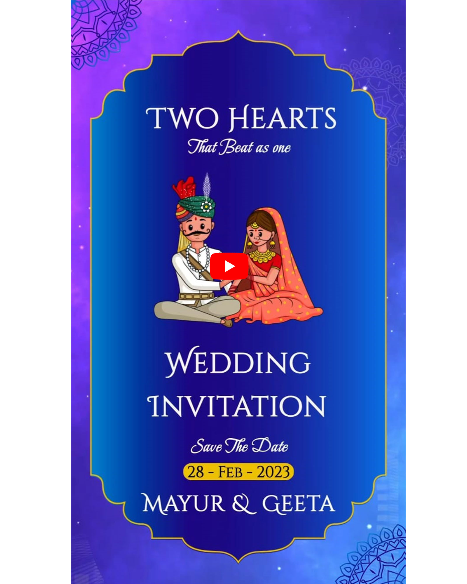 Traditional Mandap Theme Wedding E-Invitation