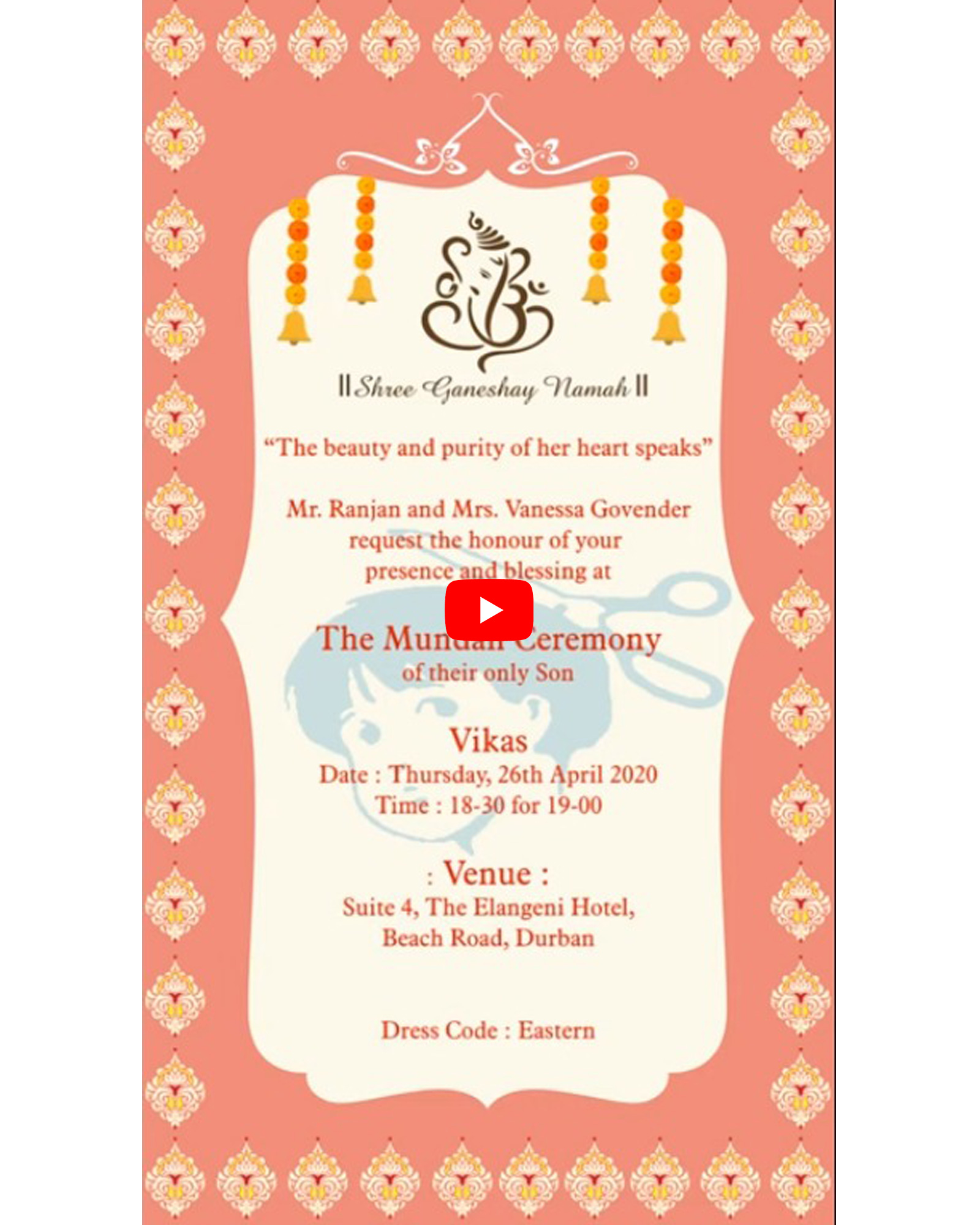 Whatsapp E- Invitation Video for Mundan Ceremony  (Mundan 2)