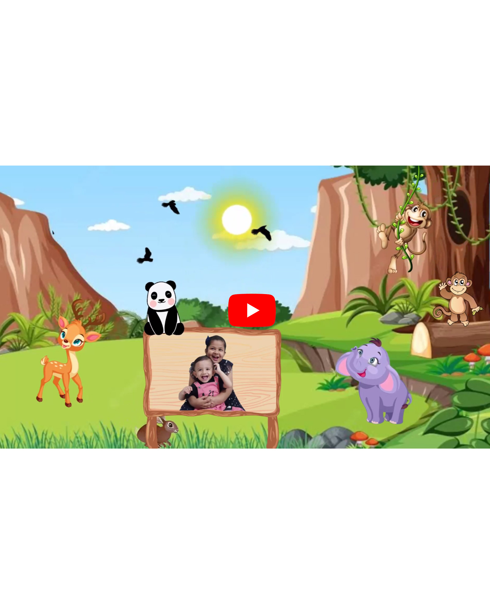 Horizontal Jungle theme birthday e-invite  (Birthday 10)