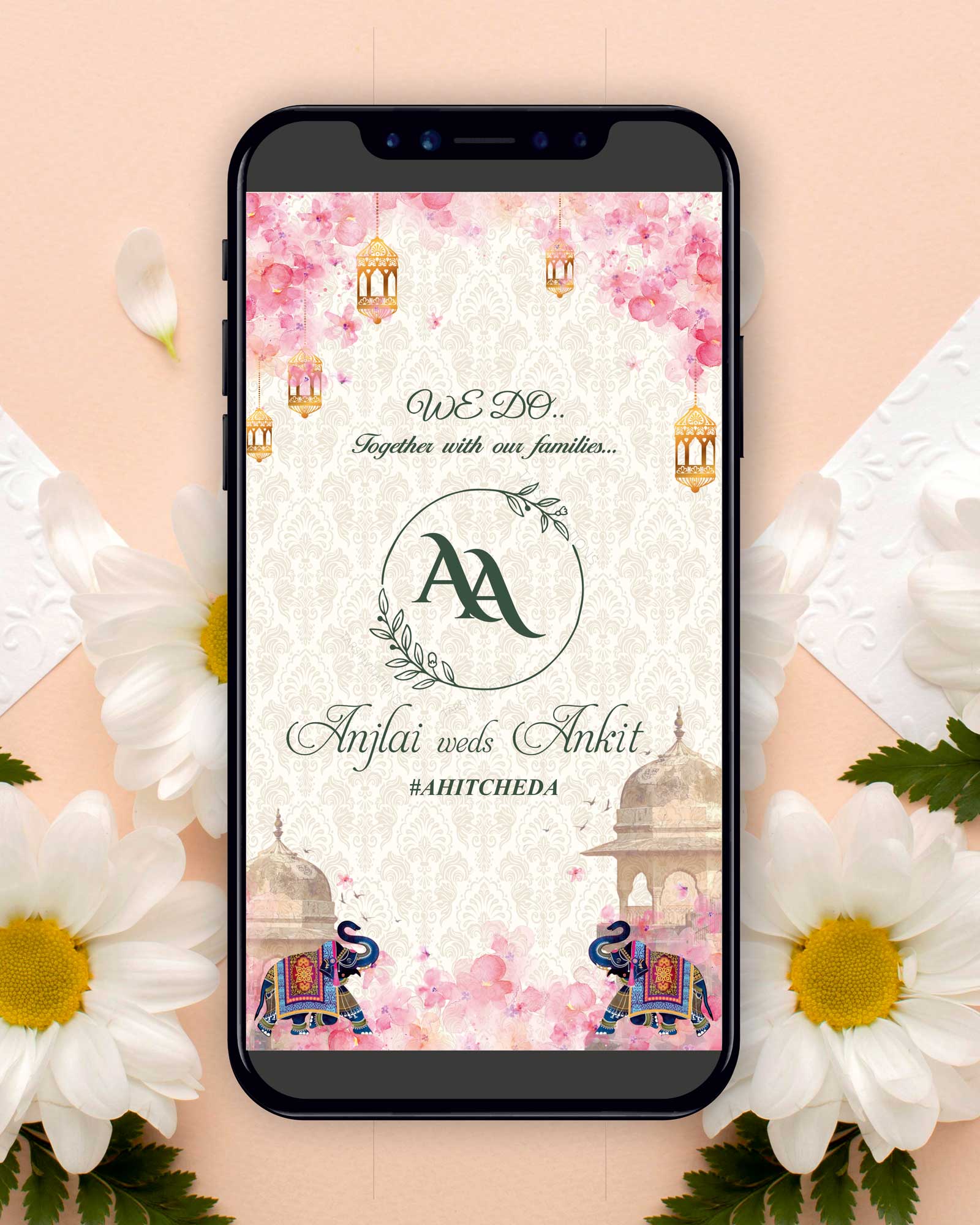 PDF Invitation Pastel Shades of Love (Price For 4 Pages)