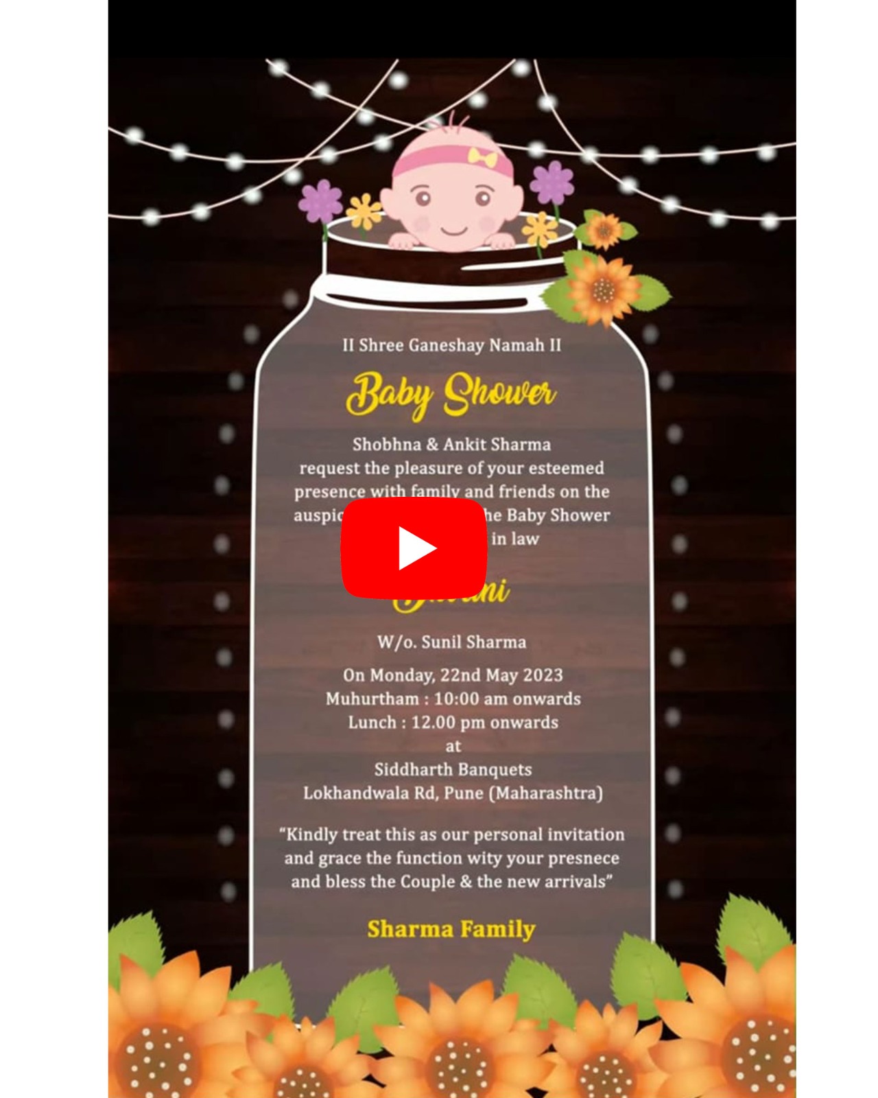 Cute Jar Theme Whatsapp Invitation (Baby Shower 9)