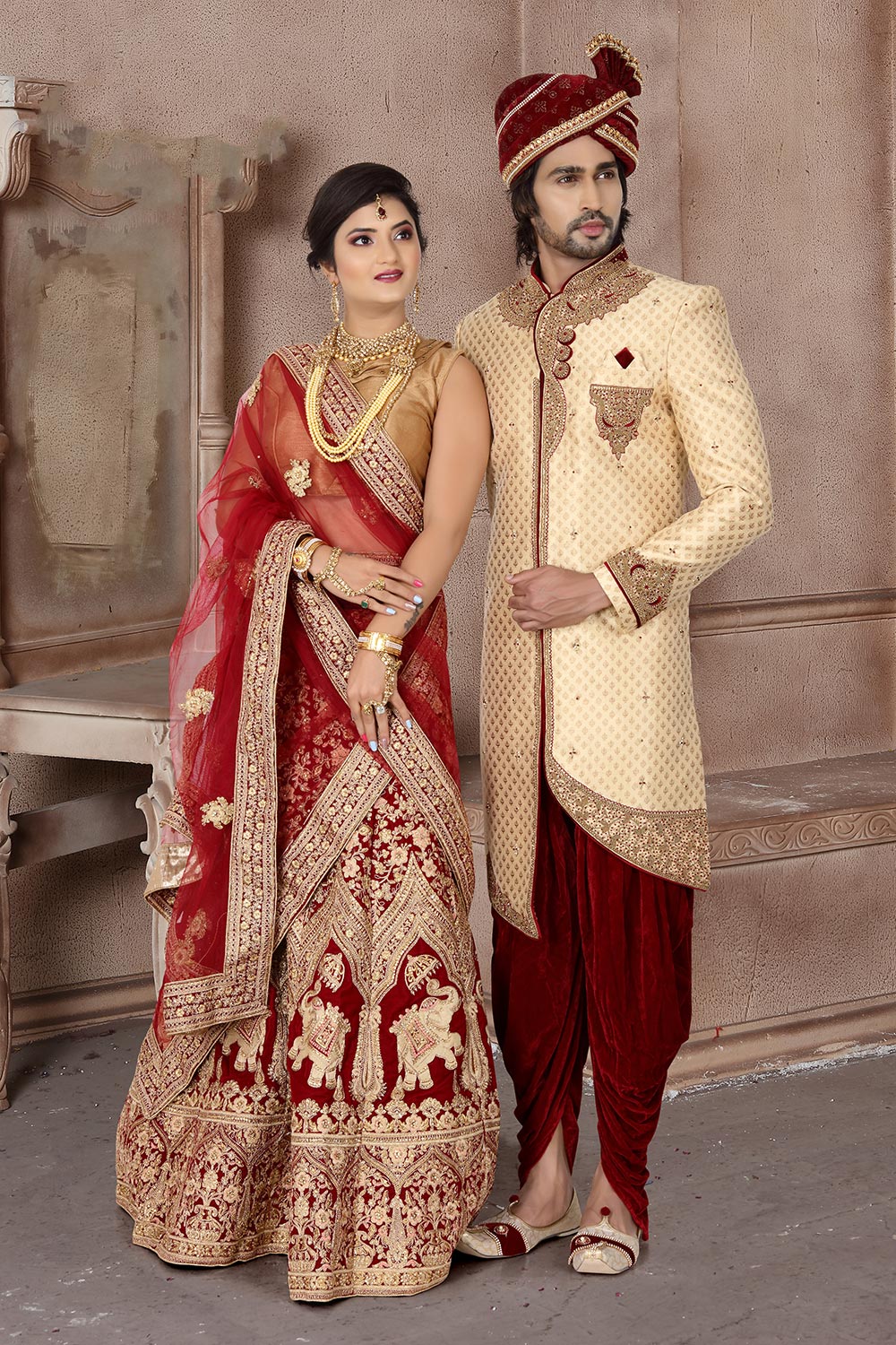 Matching saree and outlet sherwani