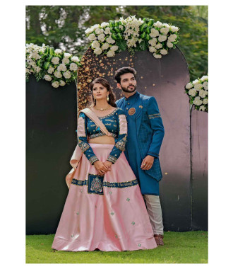 30 Unique Outfit Combinations for Brides  Grooms  Engagement dress for  bride Engagement dress for groom Couple wedding dress