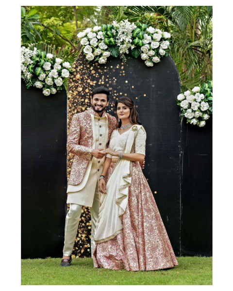 shivnshu_ & @isha_1740 Wearing @jainwaysofficial for their Ring ceremony🧿❤️  Congratulations to the beautiful couple , wishing You a… | Instagram