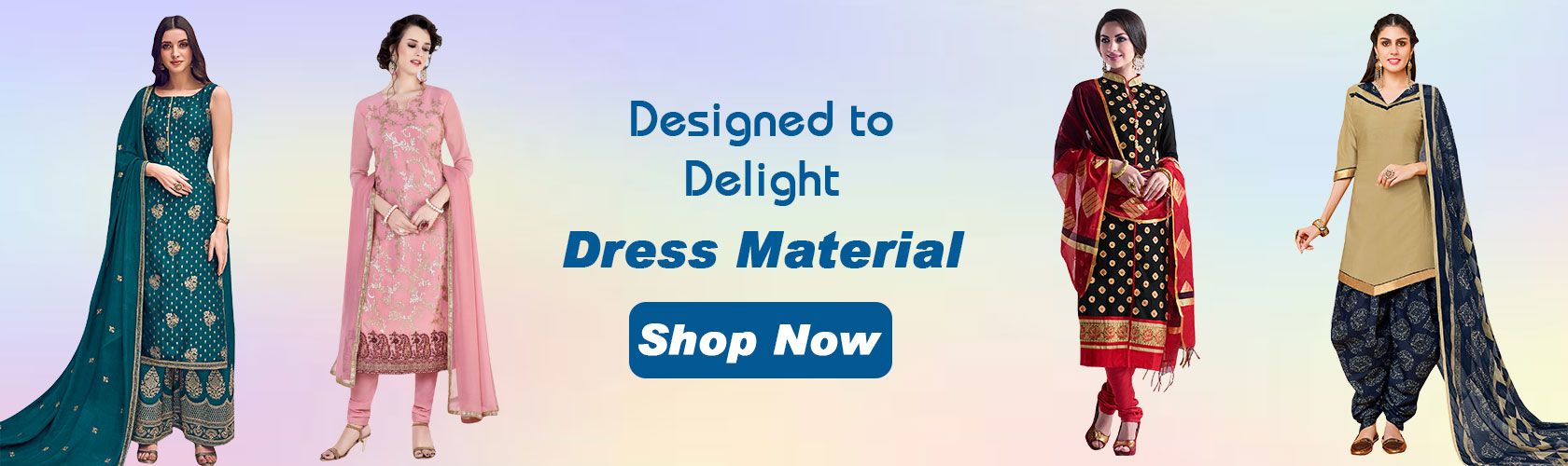 Buy Krishna Fashion Online Women's Art Silk Unstitched Dress Material  (Blue) at Amazon.in