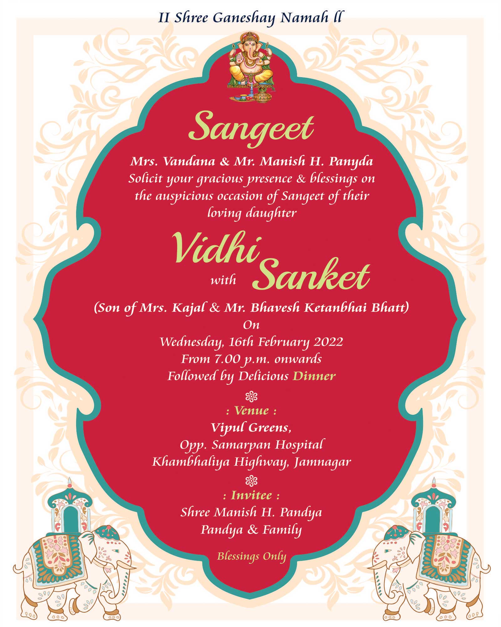 Engagement/Ring Ceremony Valentine theme card